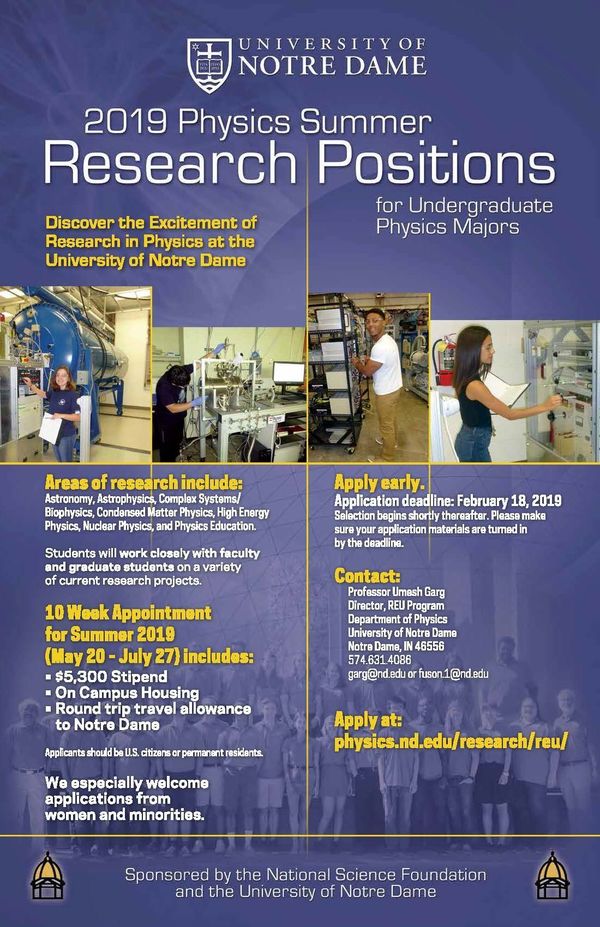 REU - Research Experience for Undergraduates // Department of Physics